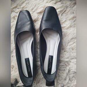 Franco Sarto Black Leather Flats